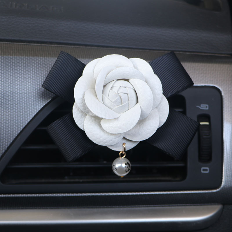 Camelia coche decoración de salida de aire coche camelia coche aromaterapia coche decoración de flores creativas al por mayor