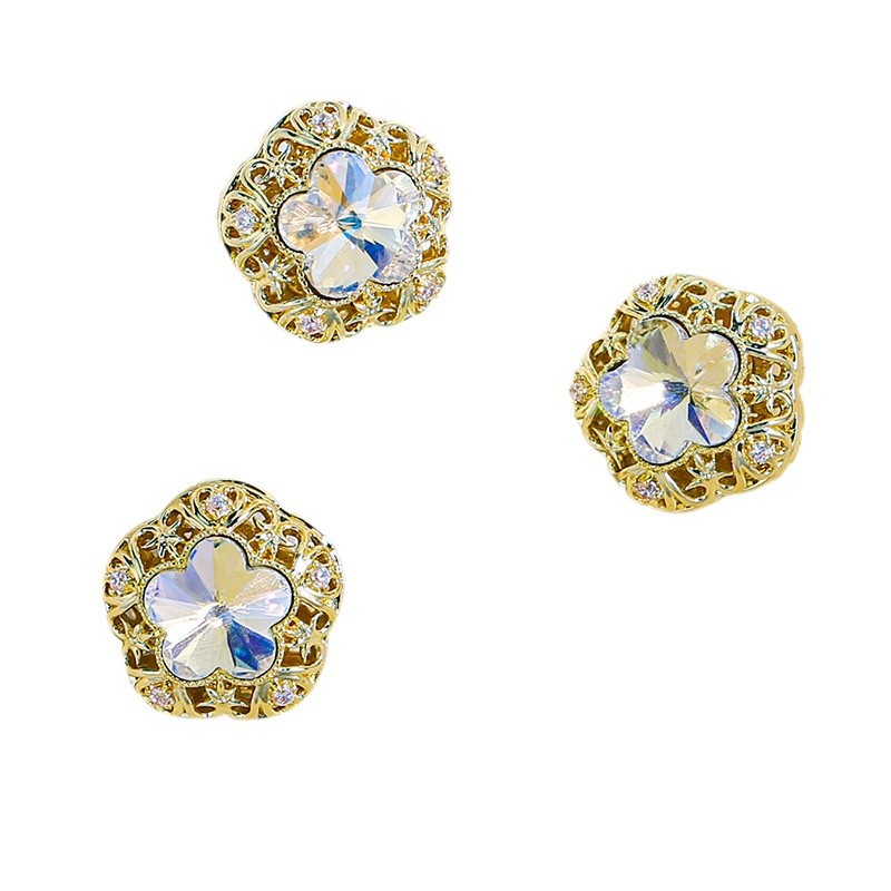 Diamond de alta calidad 16K oro zircon cristal cuentas gatito mariposa flores accesorios de joyería DIY cuentas separadoras