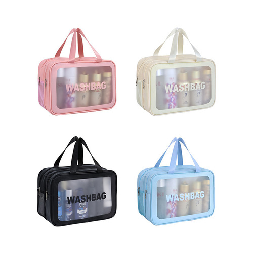 Wholesale transparent washroom waterproof hanging bag storage bag student bathroom to put clothes on the wall toy hanging bag