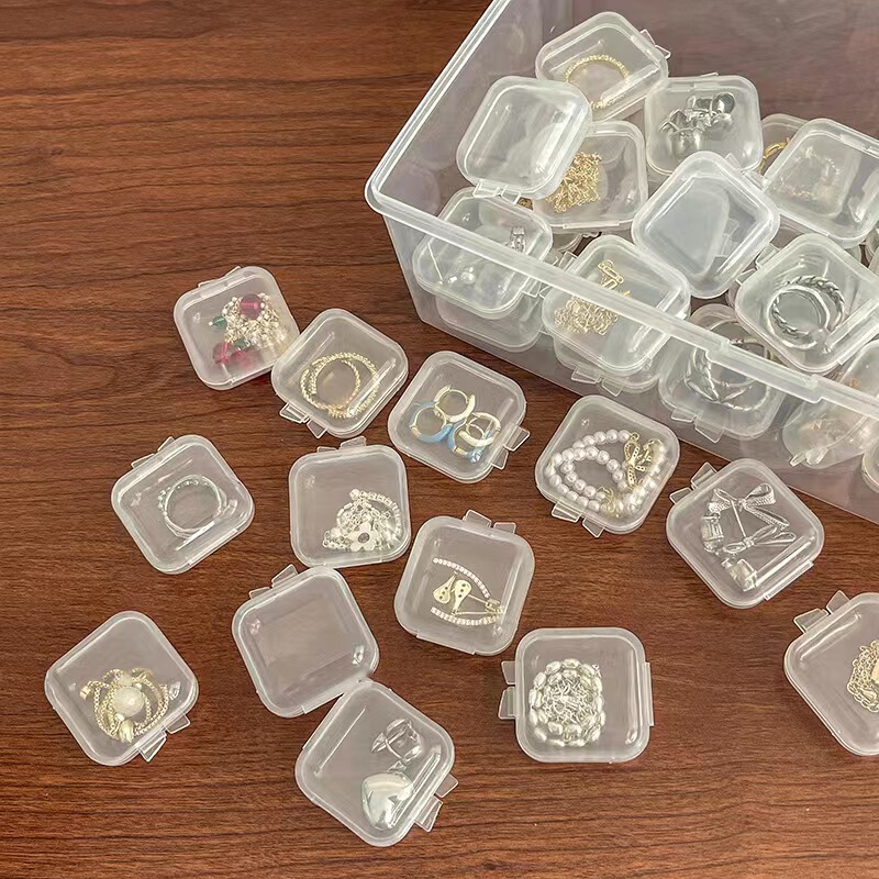 Mini Square Box, Square Storage Box, Transparent Pp Packaging Box, Small Material Box, Jewelry Parts Plastic Box, Packaging Box