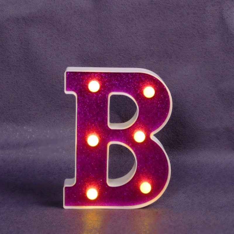 Светодиодная вывеска-буква, фиолетовая, 16 см, буквы A–Z и цифры 0–9