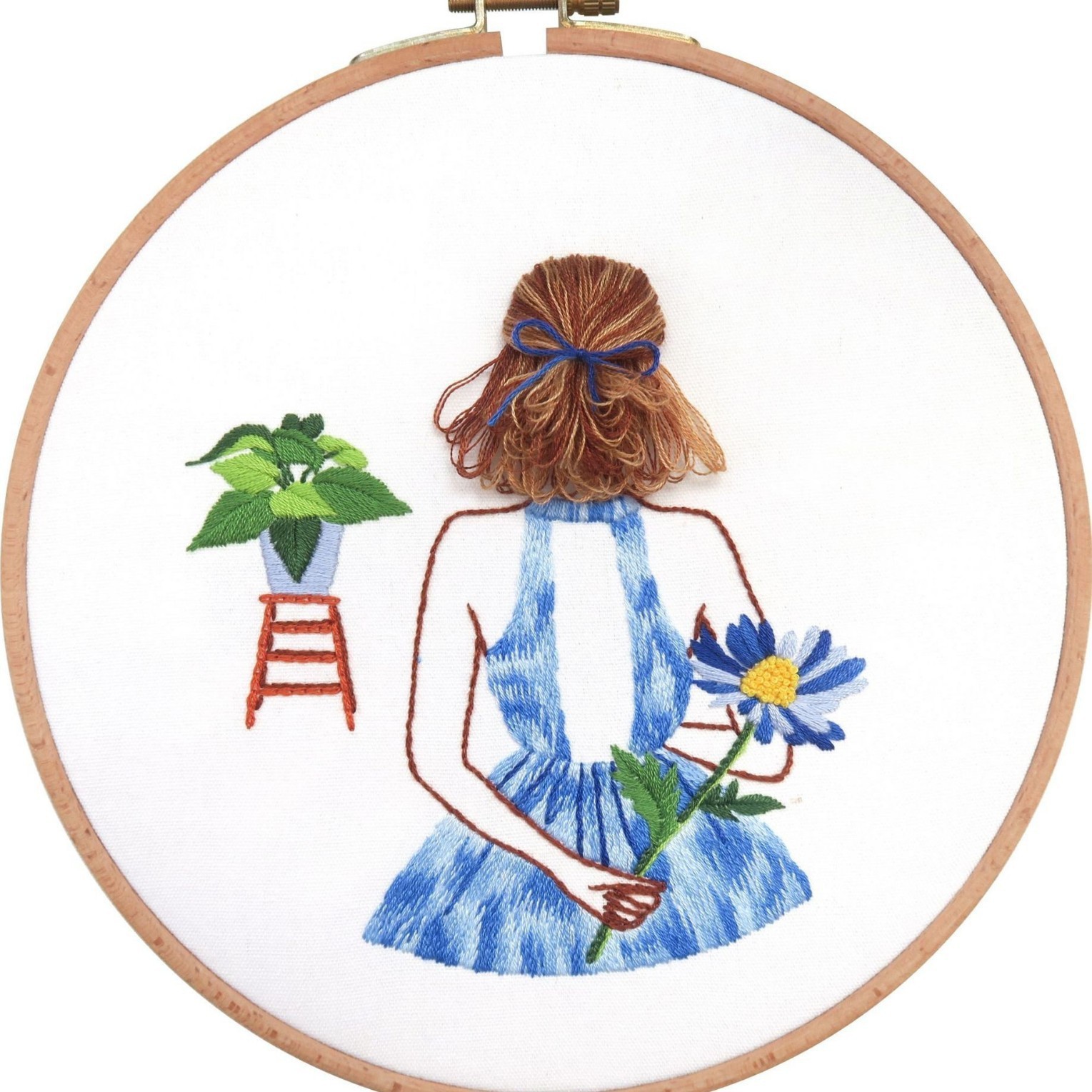 Bordado Diy Butterfly Colgante Lu Bordado Hecho a mano Paquete de material Juego de tres piezas Inglés Creative Children's Gift Flower Colgante