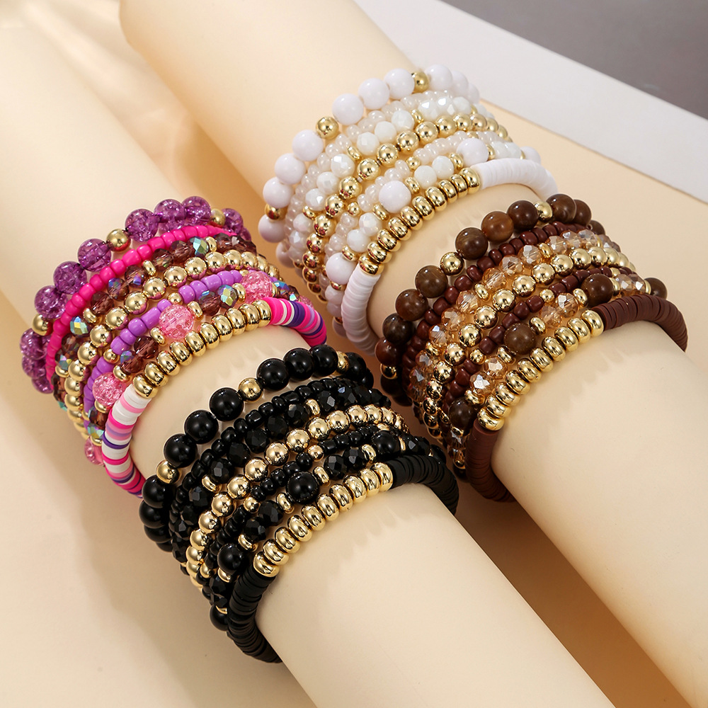 Cross-border explosions acrylic crystal bracelet suit trend beaded 7 elastic rope foreign trade jewelry wholesale women