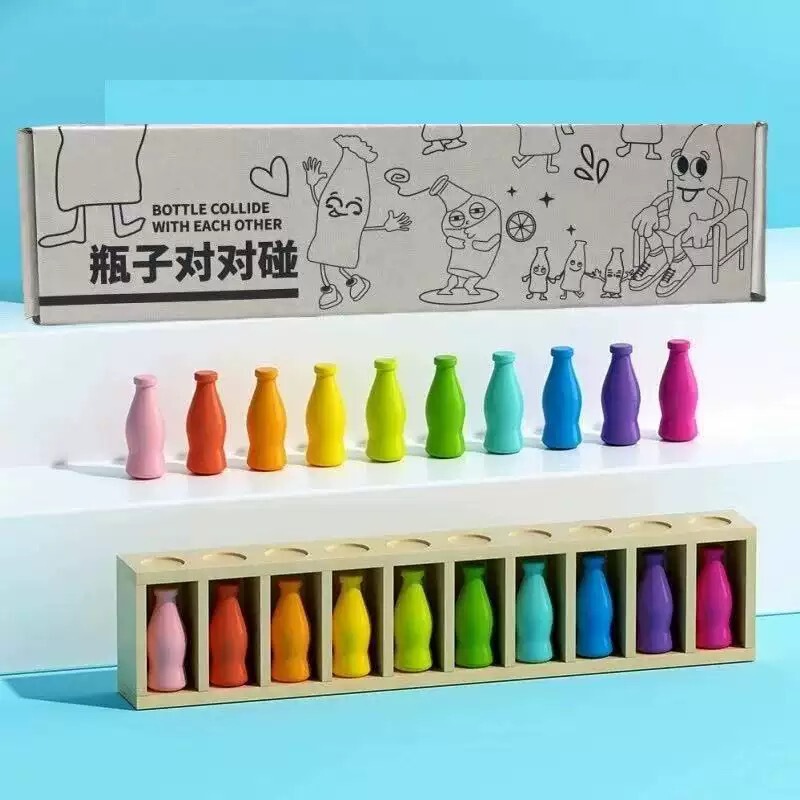 儿童趣味猜瓶子饮料对对碰颜色认知记忆力配对玩具早教益智|undefined