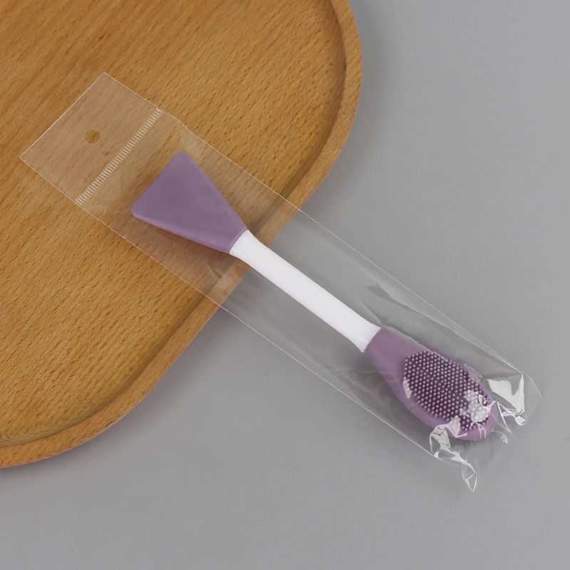 Cepillo de máscara de silicona de doble cabeza cepillo de lavado facial barra de cepillo de barro agitación de película ajustación barra de cepillo de doble propósito TPR cepillo de limpieza de cabeza de goma suave