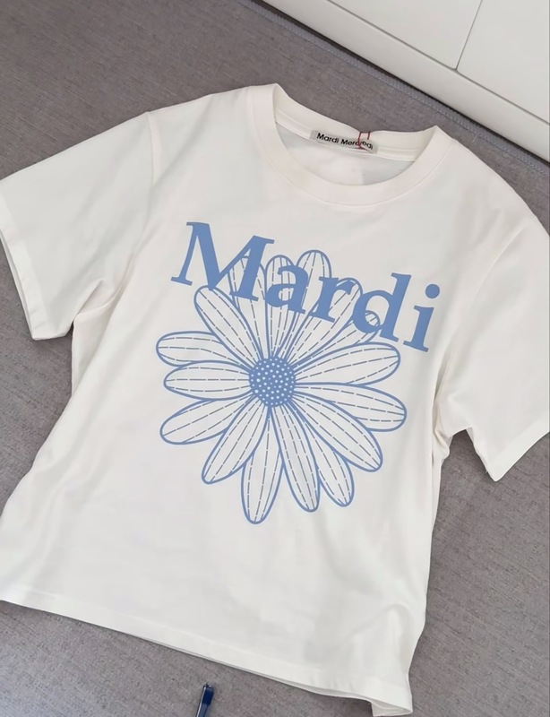 韓国マルディトレンディな半袖フラワープリントゴールドハイシルバー夏ラウンドネック純綿ルーズTシャツトップトレンディ|undefined