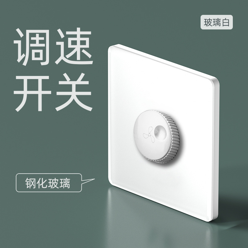 Speed control switch (tempered glass White)