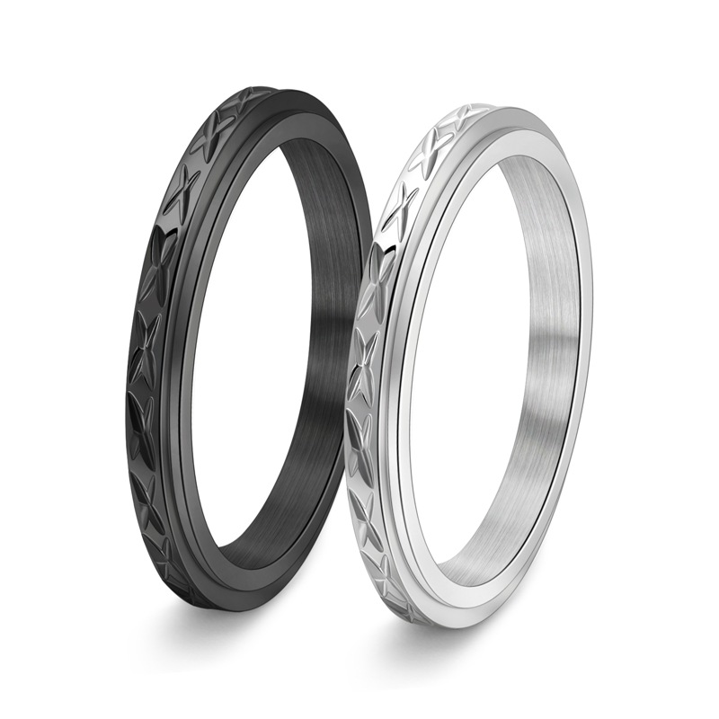 10, 5, 6 Ring Size Simple Style Solid Color Titanium Steel Polishing Women's Rings Anxiety Ring Punk Rings
