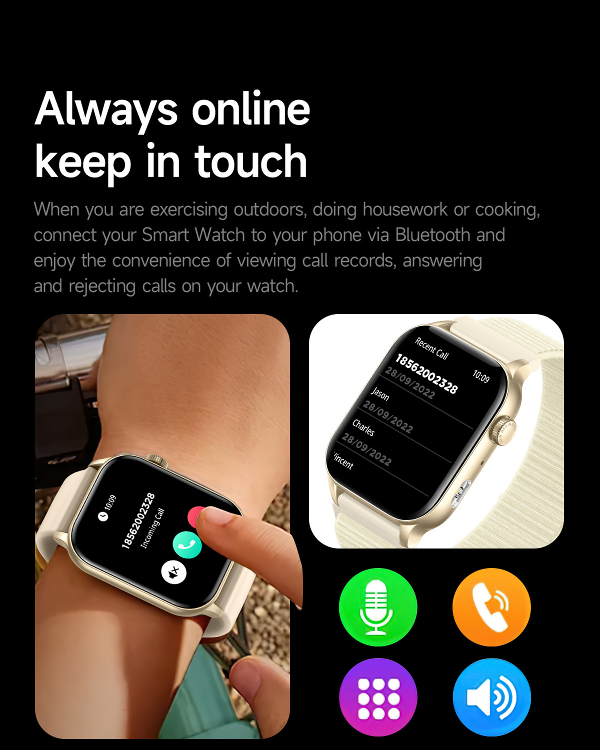 Smartwatch kr86 amoled hd com bluetooth chamadas e leitor música_voghion.com