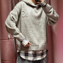 正确版本25FW毛衣拼接衬衫假两件原单高版本美潮AC同款百搭毛衣