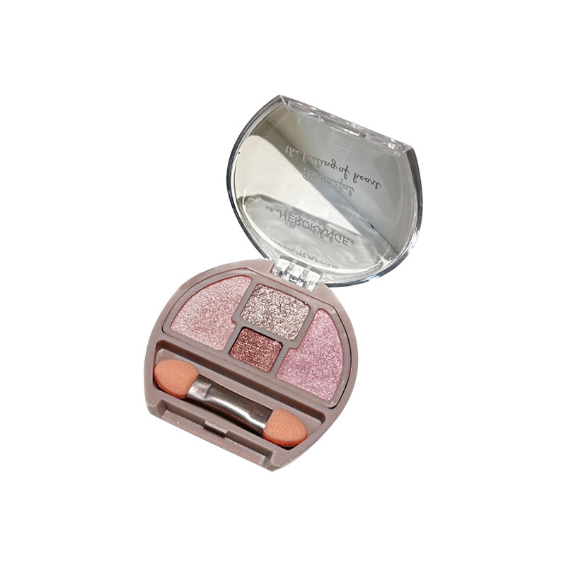 HERORANGE ~ Sombra de ojos de gusano de seda brumoso Placa completa Pink Pearl Modificación de ojos Ilumina la sombra de gusano de seda acostado