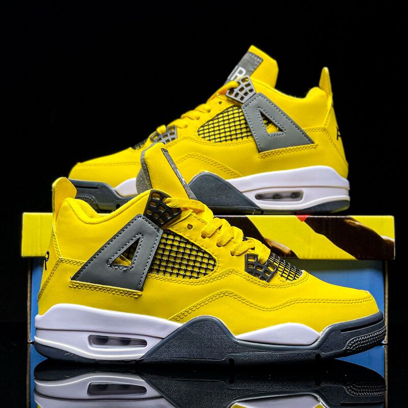 Putian Shoe Source Factory Men's Shoes Mj4 Jordan 4 Sneakers Paris Basketball Shoes Sports Shoes Wear-Resistant Rubber Sole Trendy Brand