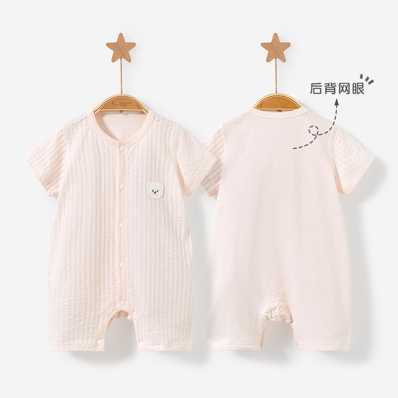 Mono de bebé para verano, unisex, pijama para recién nacido, estilo ligero, ropa para exterior, conjunto de pelele de manga corta para bebé, conjunto de verano para bebé