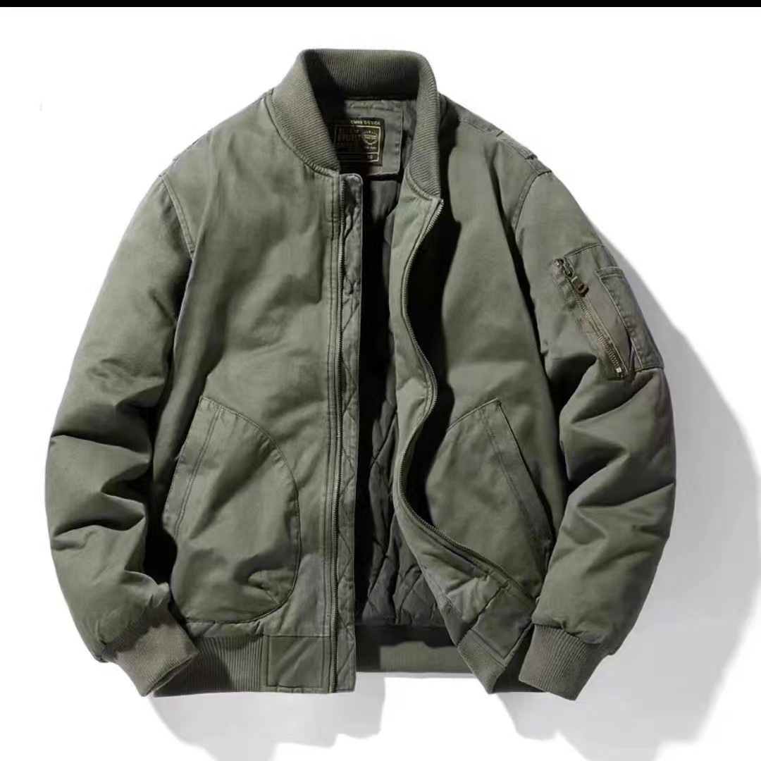 Cotton Jacket New Aviator Jacket Cotton Jacket Men's Loose Large Size Cotton Tooling Baseball Clothes Cotton Thickened Jacket Men's