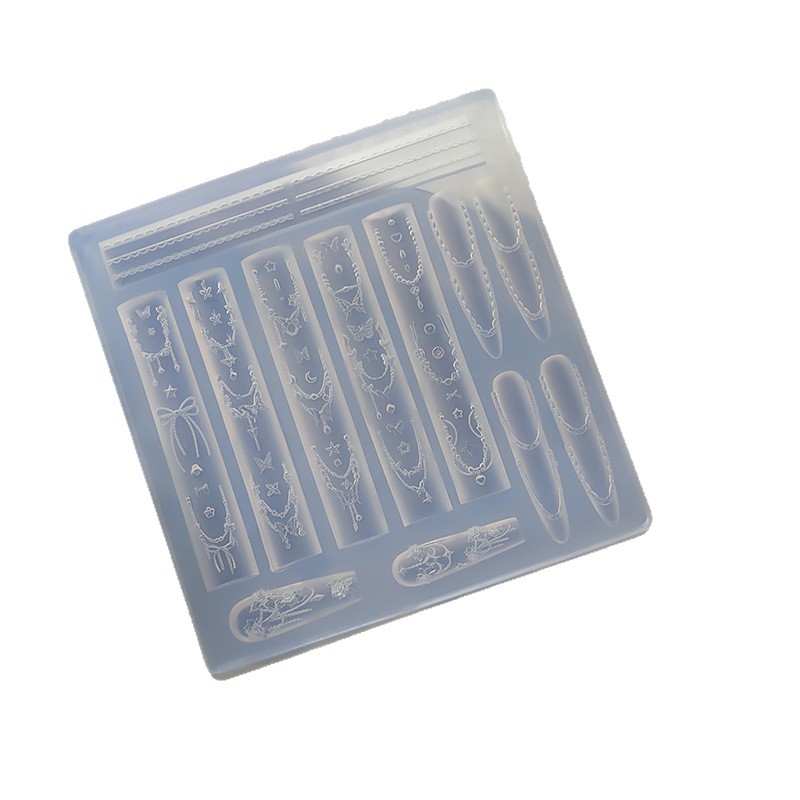 Pequeño libro rojo caliente molde de relieve de uñas molde de silicona 3D mini serpentina de lazo con cuentas molde tridimensional al por mayor