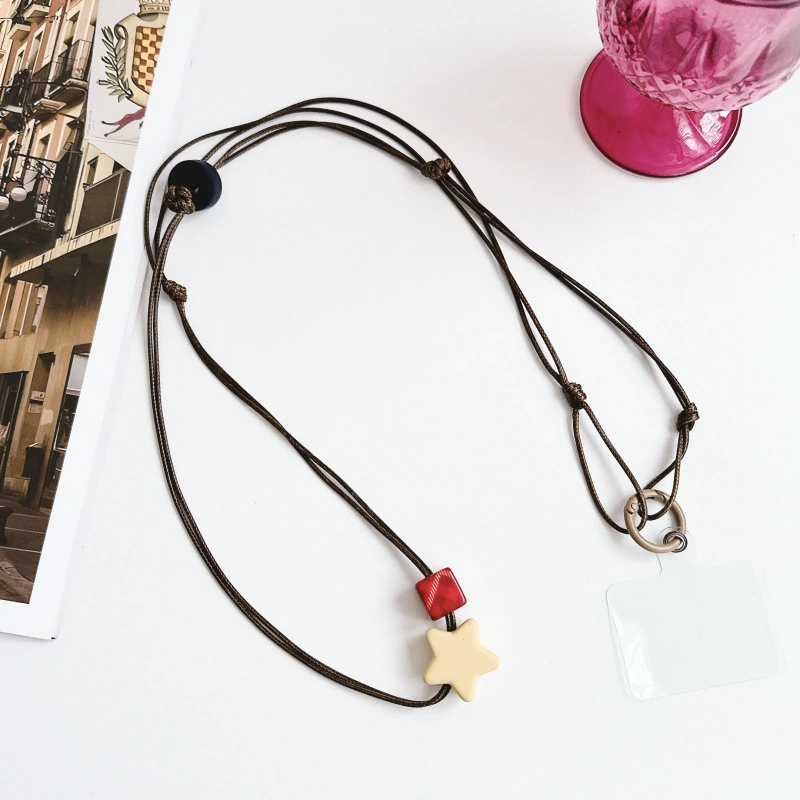 Retro wooden beads, mobile phone, protective strap, handheld pendant, handle