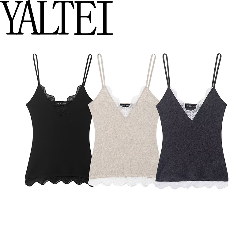 Za Cross-Border Aliexpress Ins European and American Foreign Trade Women's Fashion Gold Lace Camisole Top 5644826800 Za Cross-Border Aliexpress Ins European and American Foreign Trade Women's Fashion Gold Lace Camisole Top 5644826800