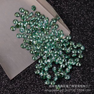 Round pointed bottom green Moissanite bare stone 0.8 mm-2.9mm stone size complete inlay stone