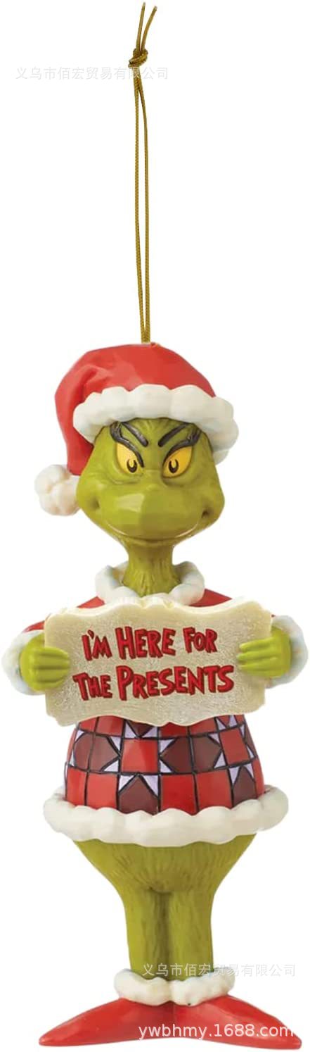 Adorno navideño de monstruo peludo verde nuevo de 2023, adorno de dibujos animados para árbol de Navidad, decoración navideña para el hogar, coche y vehículo.