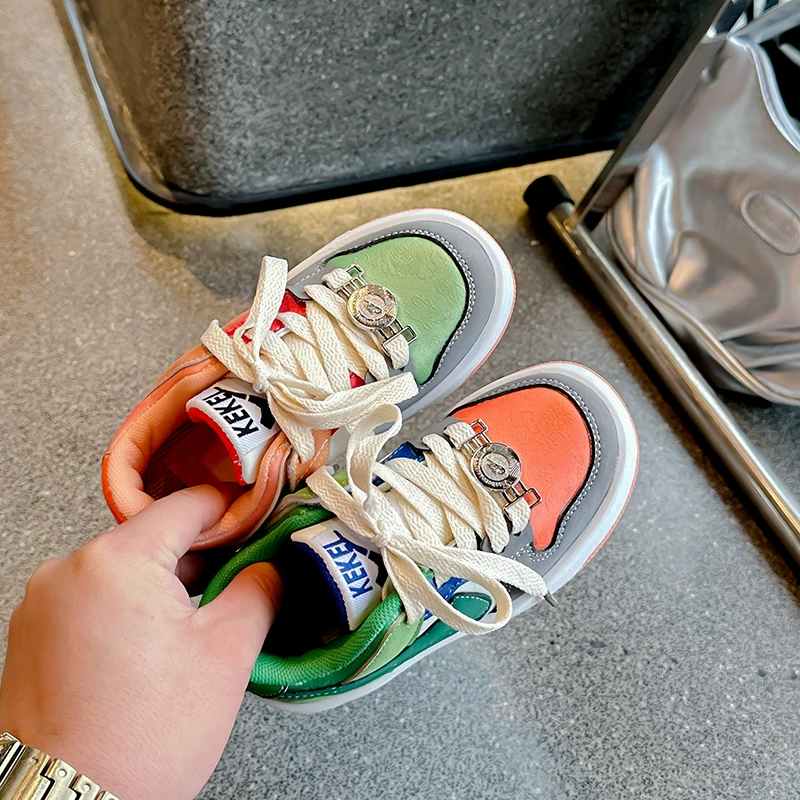 Children's trend fashionable universal sneakers for men and women, Korean style, 2024 years, autumn