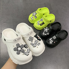 洞洞鞋女款外穿一體式防滑耐磨厚底7cm女生拖鞋包頭涼拖夏天