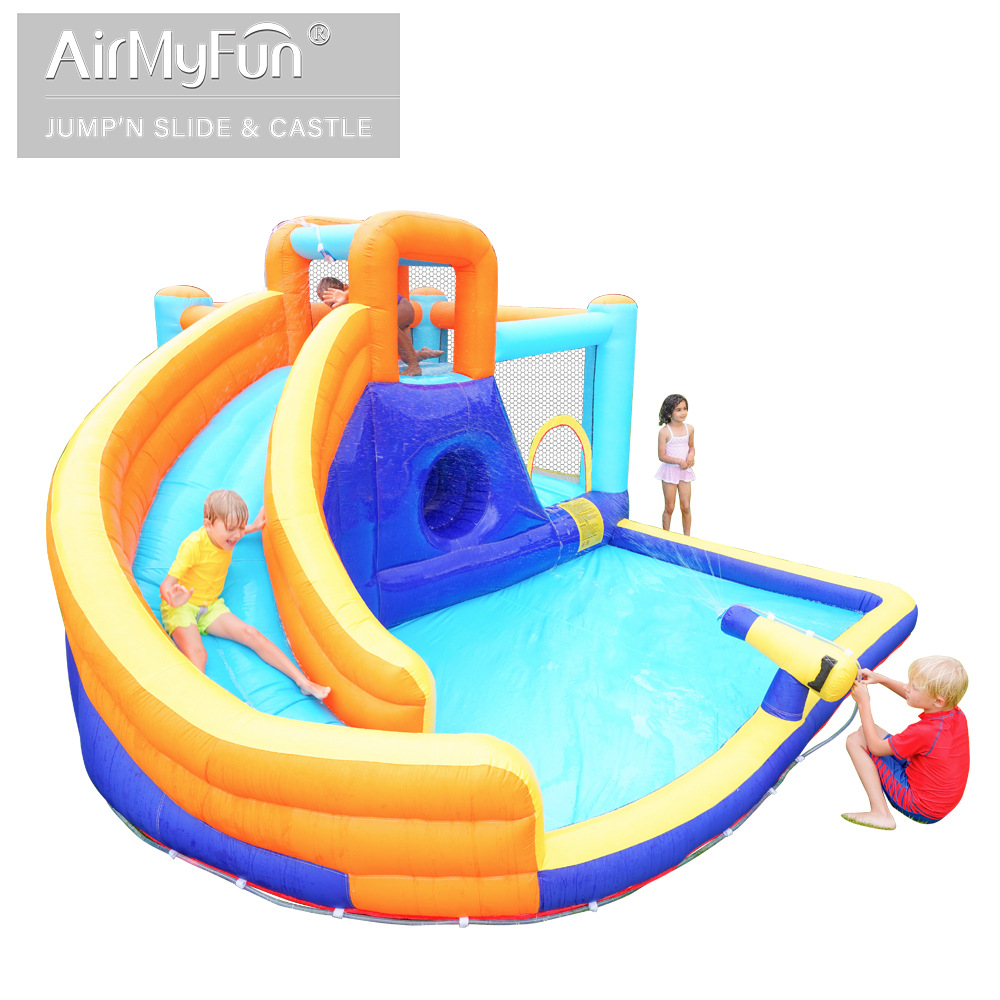 Castillo inflable para uso doméstico, tobogán acuático para niños, trampolín inflable, pequeñas instalaciones de parque de atracciones para interiores y exteriores, castillo inflable