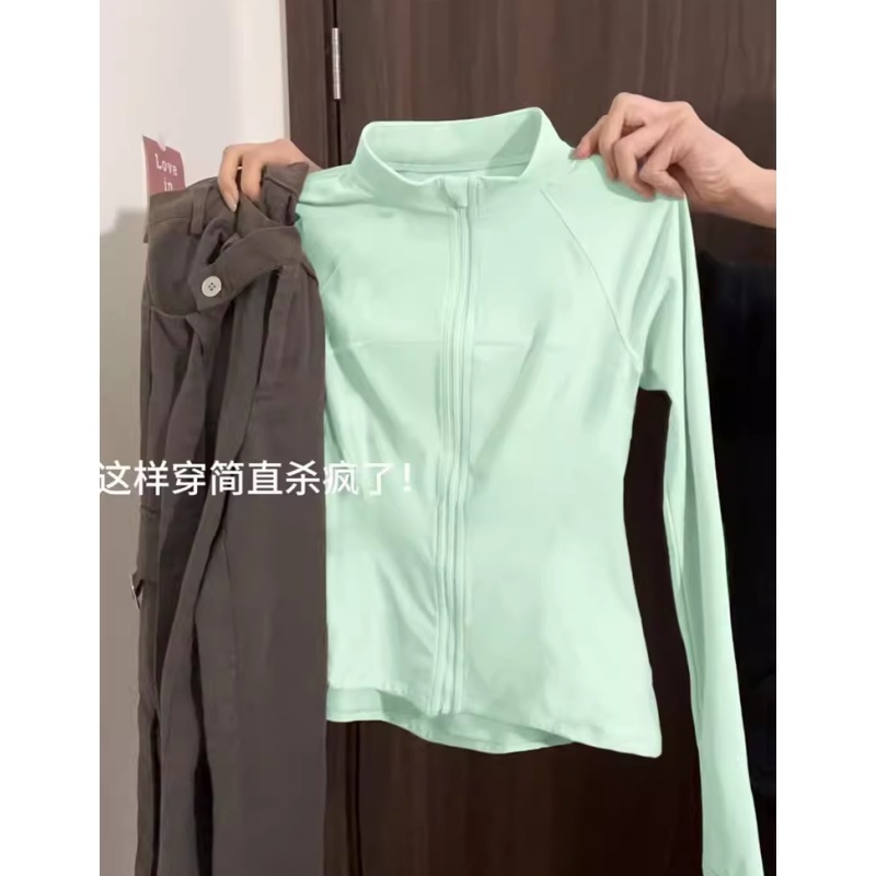 女性のためのスタンドアップカラースリム日焼け防止服 2025 新しい抗 UV ヨガ服夏薄いアイスシルククールジャケット女性のための|undefined