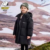 Детский пуховик Snoopy, утолщенный, новинка 2024 года, новинка k-style средней длины, средняя и большая детская зимняя теплая куртка с капюшоном