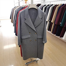 2025冬装休闲简约双排扣双面呢羊绒毛呢外套西装百搭显瘦大衣时尚