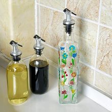 家用厨房醋瓶玻璃油壶油瓶调料瓶酱油瓶方形食品级复古手绘浮雕