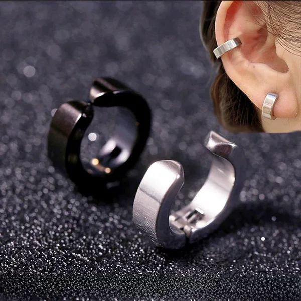 Korean version of ear clip without ear pierced earrings ear studs Street trendy men's and women's ear clip without ear pierced