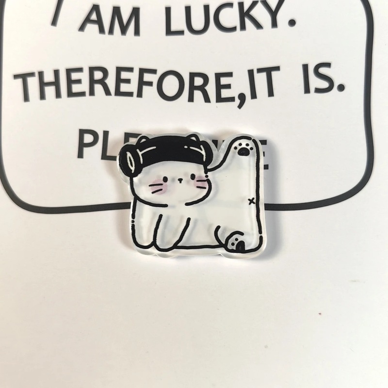 線画落書き猫冷蔵庫マグネット漫画アクリル磁気写真装飾マグネット写真ステッカー|undefined