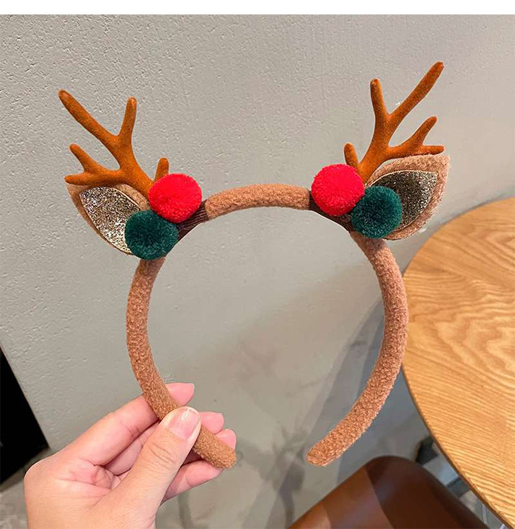 Cute Antlers Pine Cones Plush Handmade Hair Band display picture 3