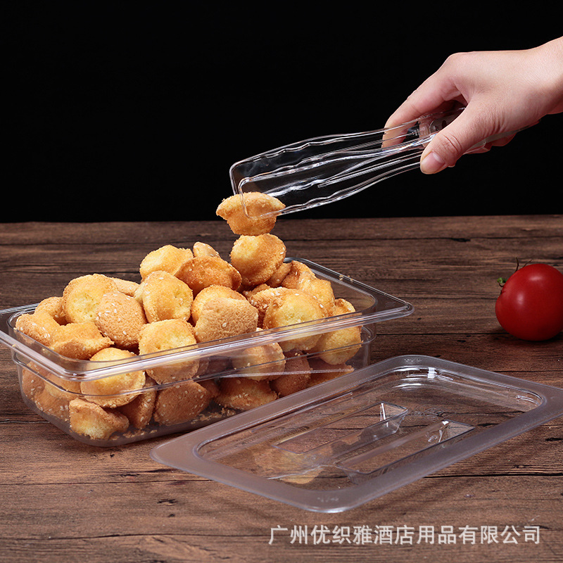 Rectangular tazón de acrílico de plástico PC partición cuenca picante olla caliente vitrina olla vegetal crisper