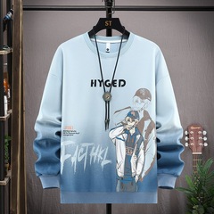 青少年の春秋服のボーイの12-15歳の中学生の長袖のtシャツの13太っている大きい子供の底のシャツの上着