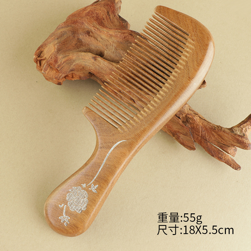 古い桃の木の櫛の女性の男性の長い髪のマッサージの櫛の家庭用の携帯用の静電気防止の経絡の櫛の彫刻の技術の櫛|undefined