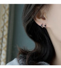 Black earrings, silver needle, Korean style, simple and elegant design, silver 925 sample, 2020