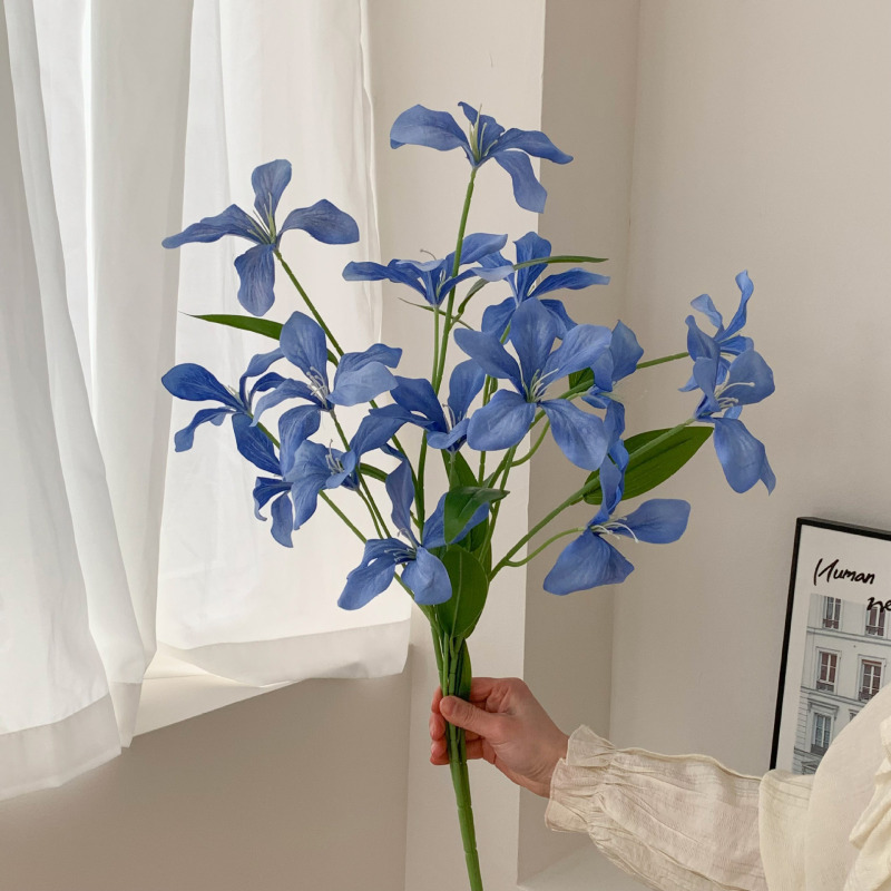 复古ins油画火焰兰仿真假花欧式花束家居客厅桌面插花装饰品摆件|undefined