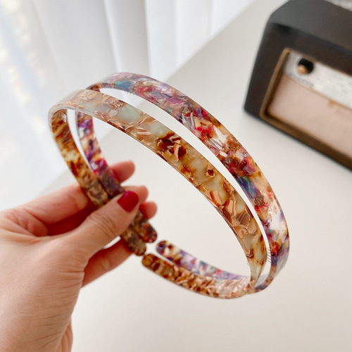 Duowei's new acetate plate headwear, simple and elegant hair accessories, girl's headband, tortoiseshell color, small fresh female hairband