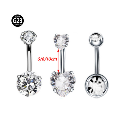 G23 titanium heart-shaped round scratched zircon belly button ring belly button nail body piercing jewelry wholesale and retail
