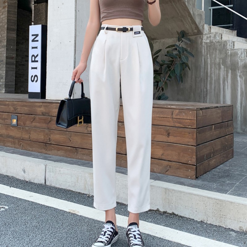 21春夏新时尚气质百搭职业正装九分小脚显瘦烟管铅笔西裤女12531|ru