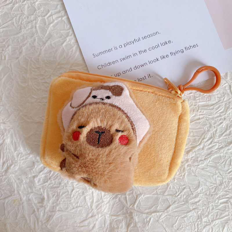 新品ラウンド可爱いカピバラぬいぐるみ小銭入れカピバラバッグストラップ男女収納非ギシギシ呼び金|undefined