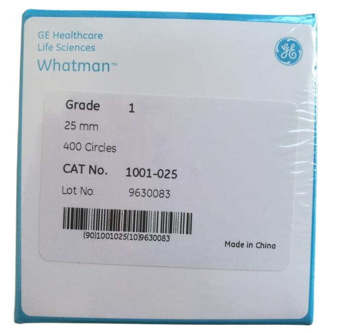 Whatman Grade 1 1001-025纤维素滤纸25mm中速定性滤纸400张/盒