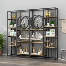 铁艺镂空隔断新款置物架玄关屏风书架办公室装饰柜落地多层展示柜