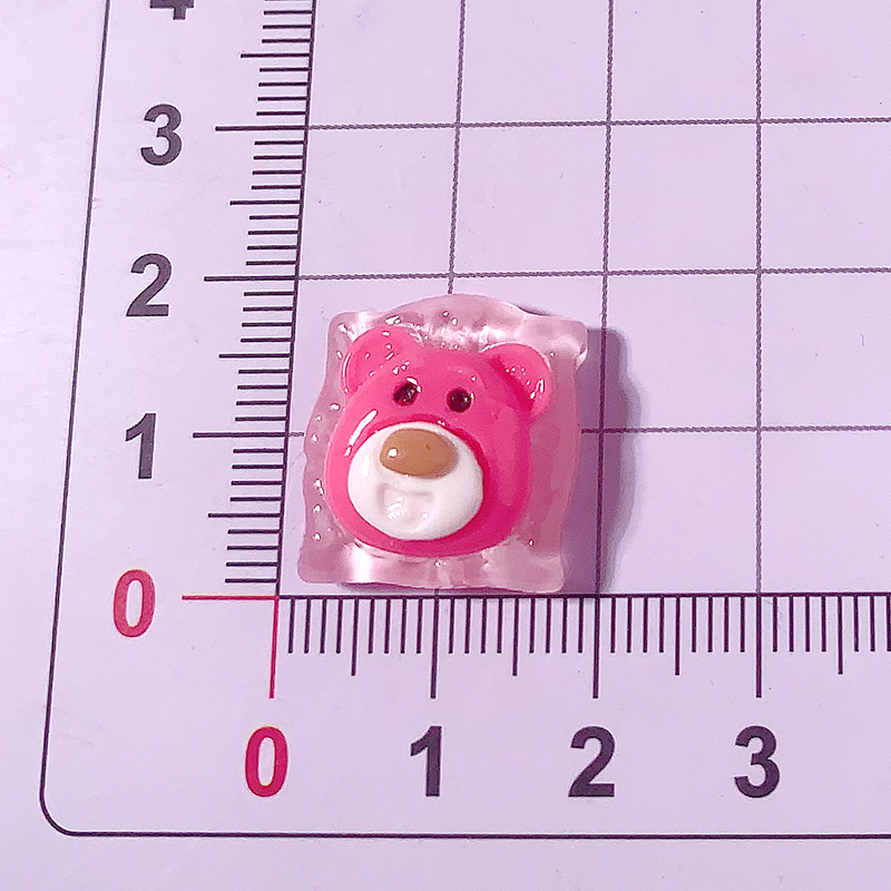 Dibujos animados transparente fresa oso bricolaje accesorios de resina gel de crema accesorios para el cabello funda para teléfono móvil hebilla de zapatos pegatinas de refrigerador material hecho a mano