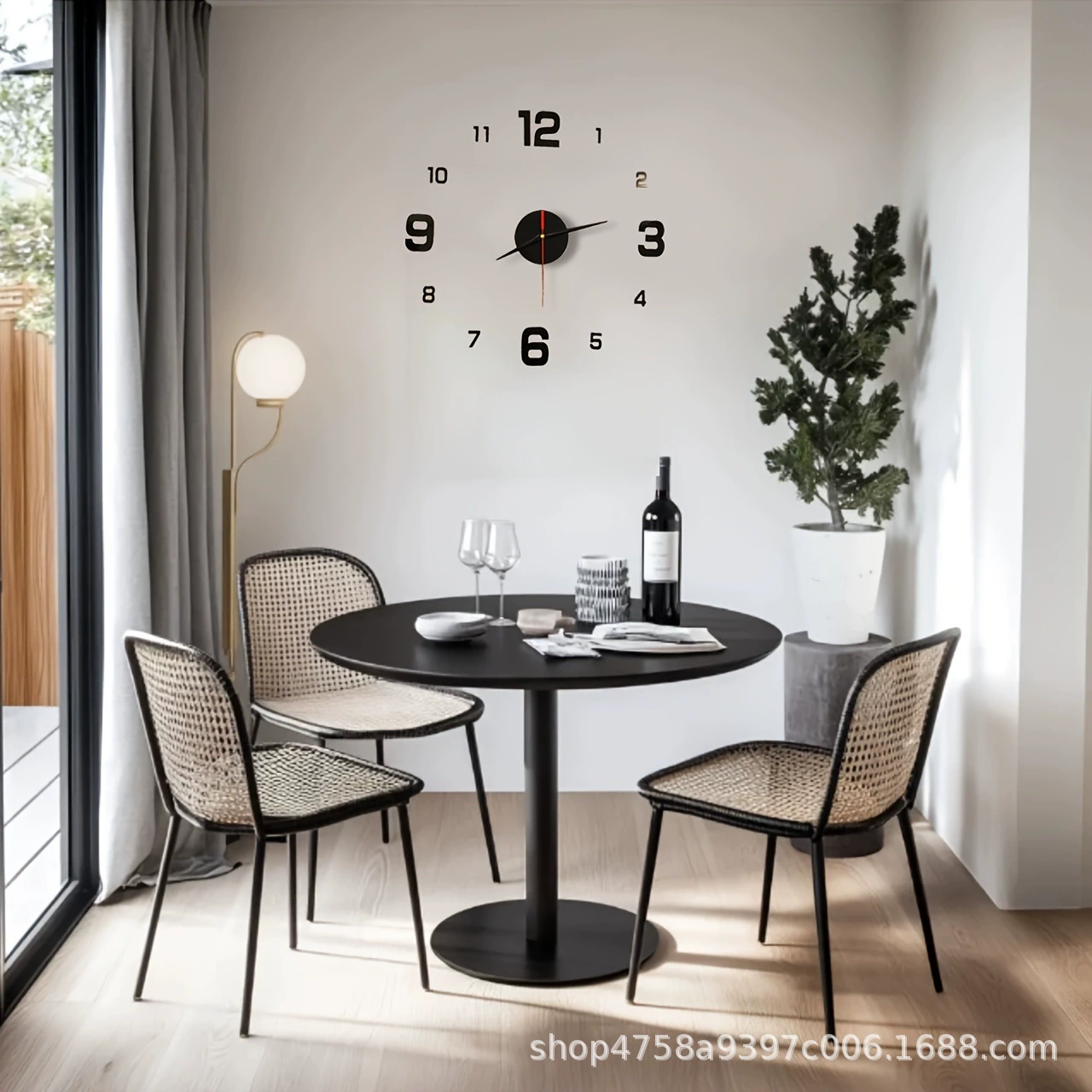 Modern three dimensional creative wall watch, simple and elegant design, light luxury style