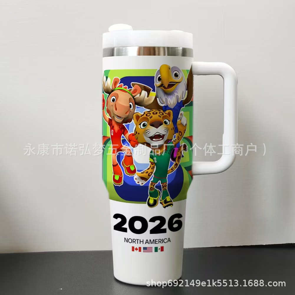2026 Copa del Mundo 40oz Taza de hielo TUMBLER Taza de acero inoxidable Taza de aislamiento térmico image 7