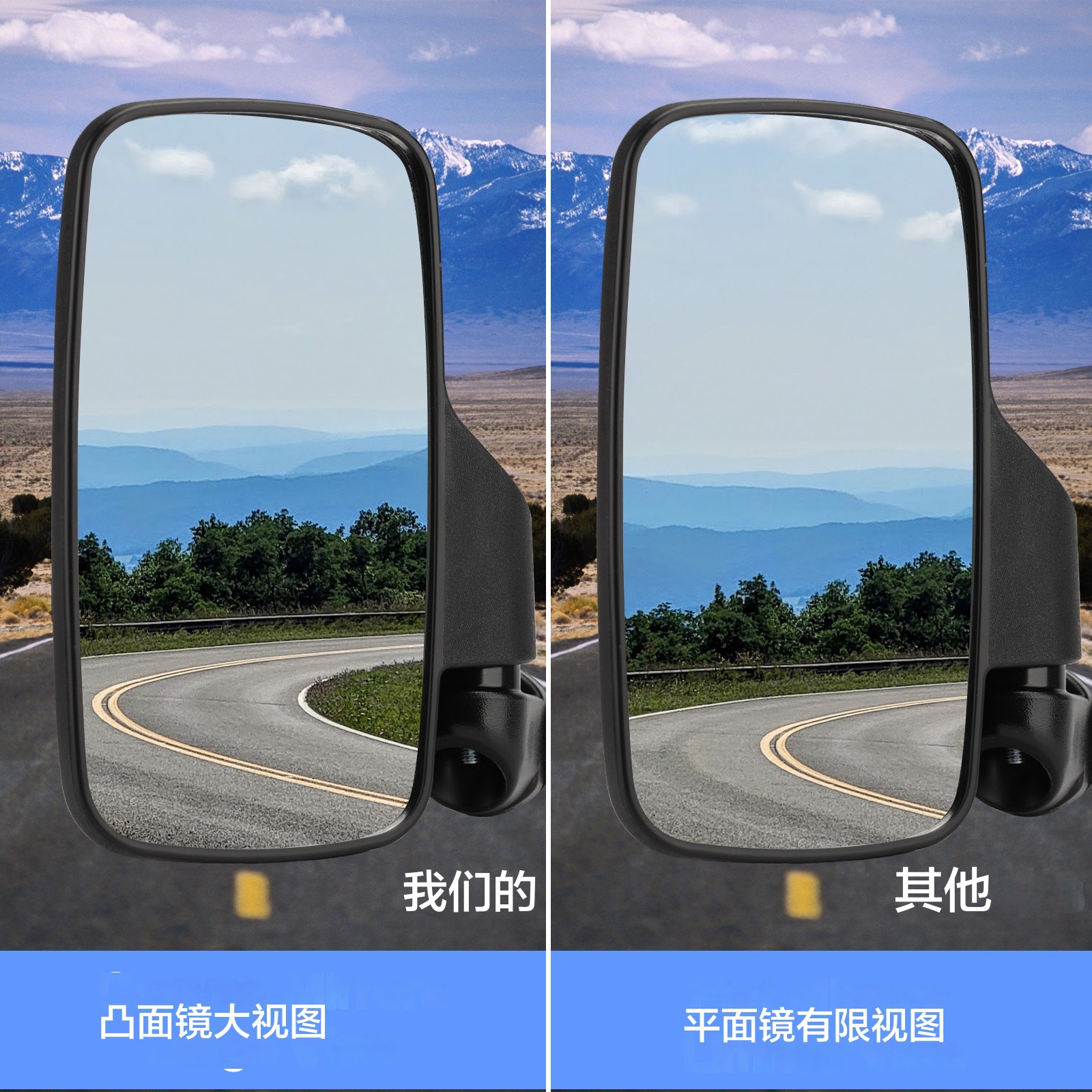 Cross-border hot selling UTV all terrain beach off-road vehicle auxiliary mirror reflector side mirror modified rearview mirror