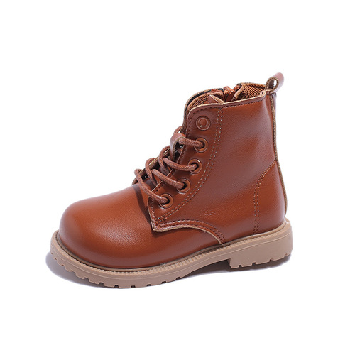 Girls Martin boots  autumn new children's short boots British style thin boys' leather shoes student performance leather boots
