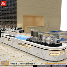 石英石自助餐台 组合式拼接无缝餐台设计 靠墙大理石布菲台效果图